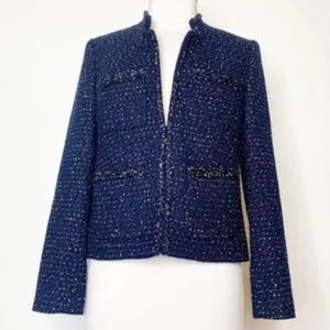 J.Crew metallic tweed blazer navy gold, NWT, 10
